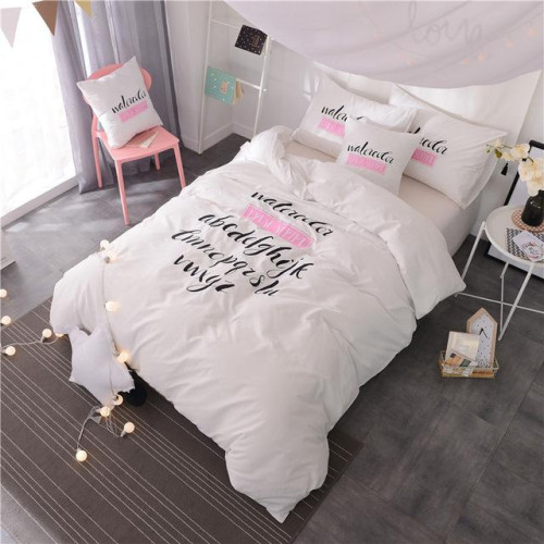 Alphabetic letters printed Duvet bedding Set