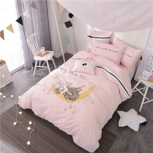 Cartoon stars moon elephant Duvet bedding Set