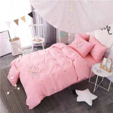 Flower embroidery Duvet bedding Set