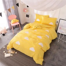 Yellow clouds printed Duvet bedding Set