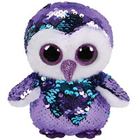 Big Eyes Blue Sequin Owl Plush Toy Doll