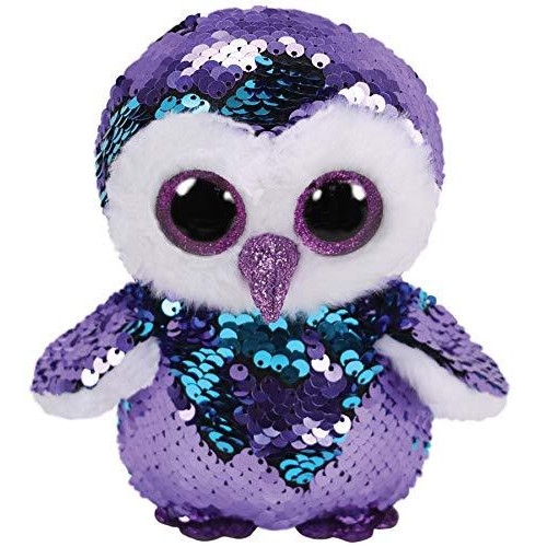 Big Eyes Blue Sequin Owl Plush Toy Doll