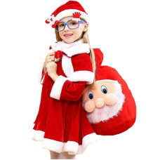 Boys Girls Santa Claus Red Dress With Cloak Cosplay sets