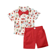 Boy Suit Boys Gentleman Christmas T-Shirt+Shorts sets