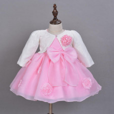 Girls Flower Applique Tutu party Dress