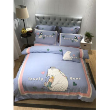 bear Embroidery Duvet Cover bedding set