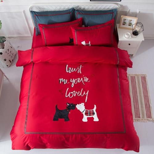 cartoon dog duvet cover bedding set