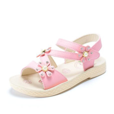 Girls Light Flower Pearl Shoes Sandals