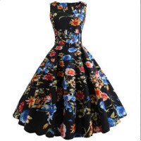 Summer Girls floral print Vestidos Costumes dress