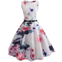 Summer Girls floral print Vestidos Costumes dress