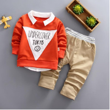 boys long sleeve t shirt+pants sets