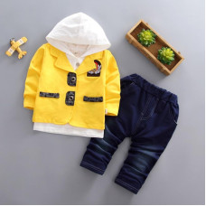 boys cotton hoodies+t shirt+pants sets