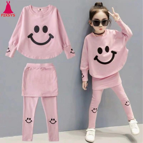 Girls Clothes Autumn Spring Long Sleeve Tops + Pants sets