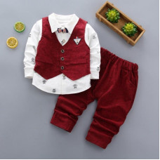 Boys Cotton Vest Long-sleeve Shirt+Pants sets