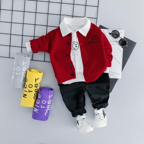 Boys Girl new style Coat T Shirt Pants sets