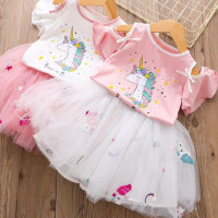 girls Unicorn Costume Princess Party  Clothing Sets