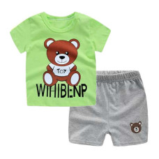 summer boys girls short sleeve tshirt+shorts set