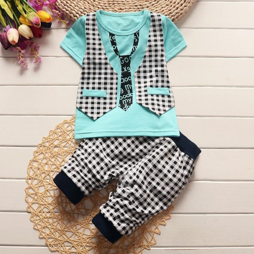 summer boys t shirt vest pants set