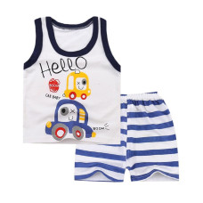 summer boys girls sleeveless tshirt+shorts set