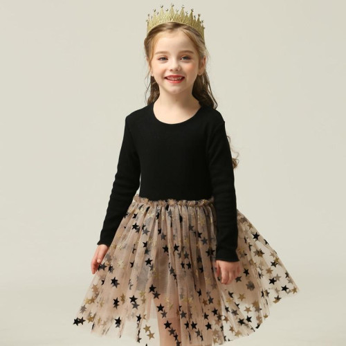 Girls Casual Wear Bling Star Sling Dresses