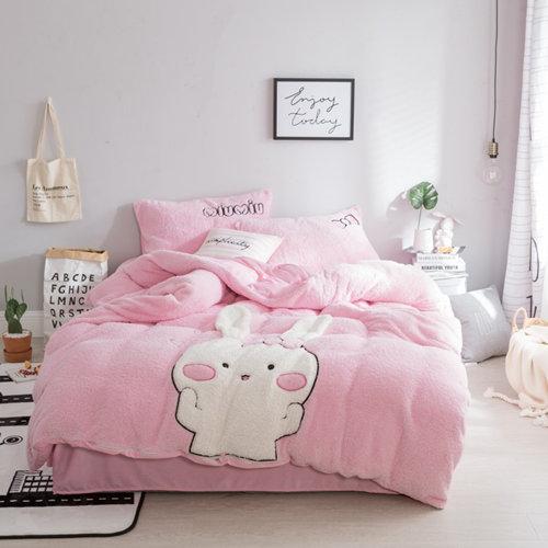 pink rabbit duvet cover bedding set