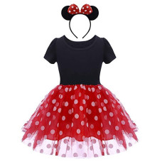 Girl Polka Dots Tutu Dress Christmas Costume with Headband