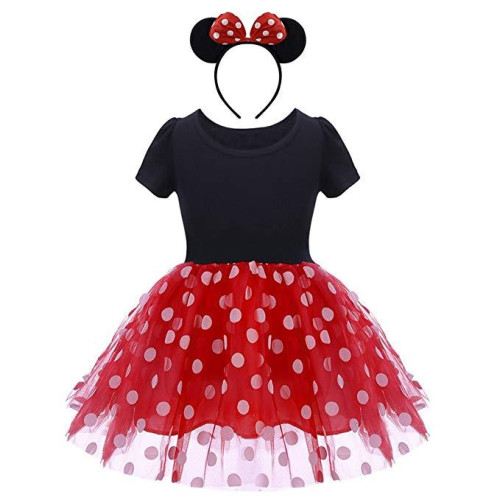 Girl Polka Dots Tutu Dress Christmas Costume with Headband