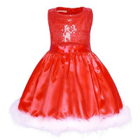 Little Girls Christmas Costume Santa Party Dresses