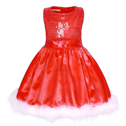 Little Girls Christmas Costume Santa Party Dresses