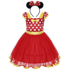 Girl Polka Dots Tutu Dress Christmas Costume with Headband