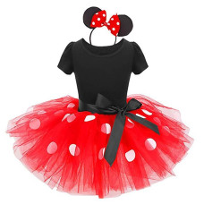 Girl Polka Dots Tutu Dress Christmas Costume with Headband