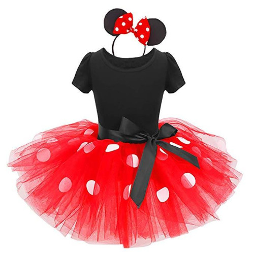 Girl Polka Dots Tutu Dress Christmas Costume with Headband