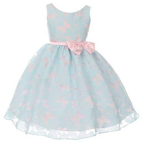 Little Girls Butterfly Burnout Cotton Dress