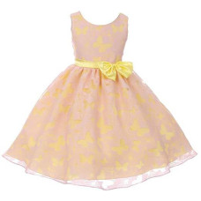 Little Girls Butterfly Burnout Cotton Dress