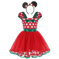 Girl Polka Dots Tutu Dress Christmas Costume with Headband