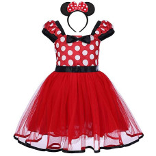 Girl Polka Dots Tutu Dress Christmas Costume with Headband