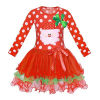 Little Girls Christmas Costume Santa Party Dresses