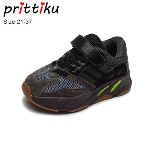 Boys Girls Genuine Leather Mesh Sneakers Shoes