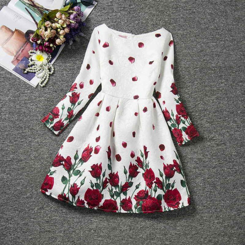 girls Teens long Sleeve Gowns Children Dresses