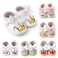 Girl PU Leather Non-slip Crib Shoes