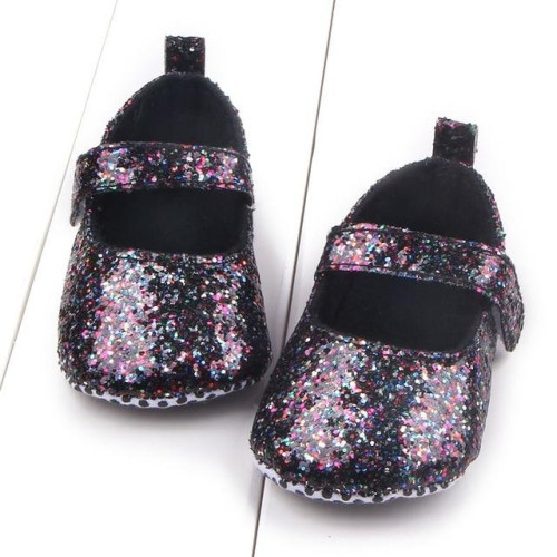 Girls Cotton Sequin Soft Sole Shoes