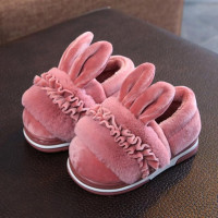 Girls Cotton Slippers Winter Velvet Warm