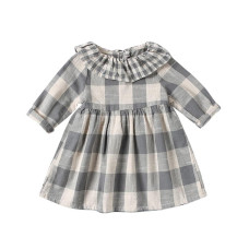 Girls Long Sleeve Plaid Dress