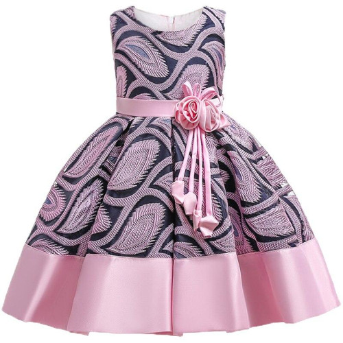 Girls Flower Striped Unicorn Wedding Party Dresses