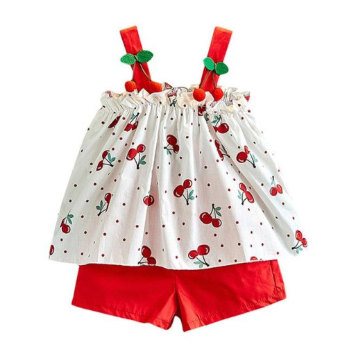 Girls Summer Halter Bow Top + Shorts Sets