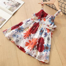 Girls Floral Sling Sleeveless Dress