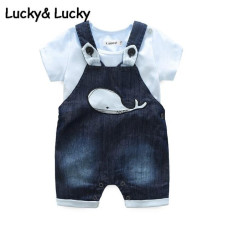 boys summer t shirt with demin overalls