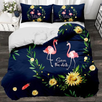 luxury Flamingo red duvet cover bedding set