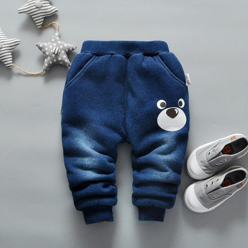 boys winter velvet pants sports leggings