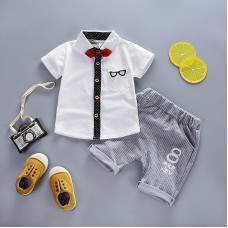 boys casual short sleeve T shirt + shorts set